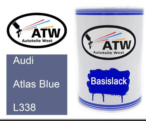 Audi, Atlas Blue, L338: 500ml Lackdose, von ATW Autoteile West.